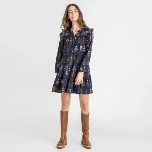 Kalani Dress, Navy Field Floral