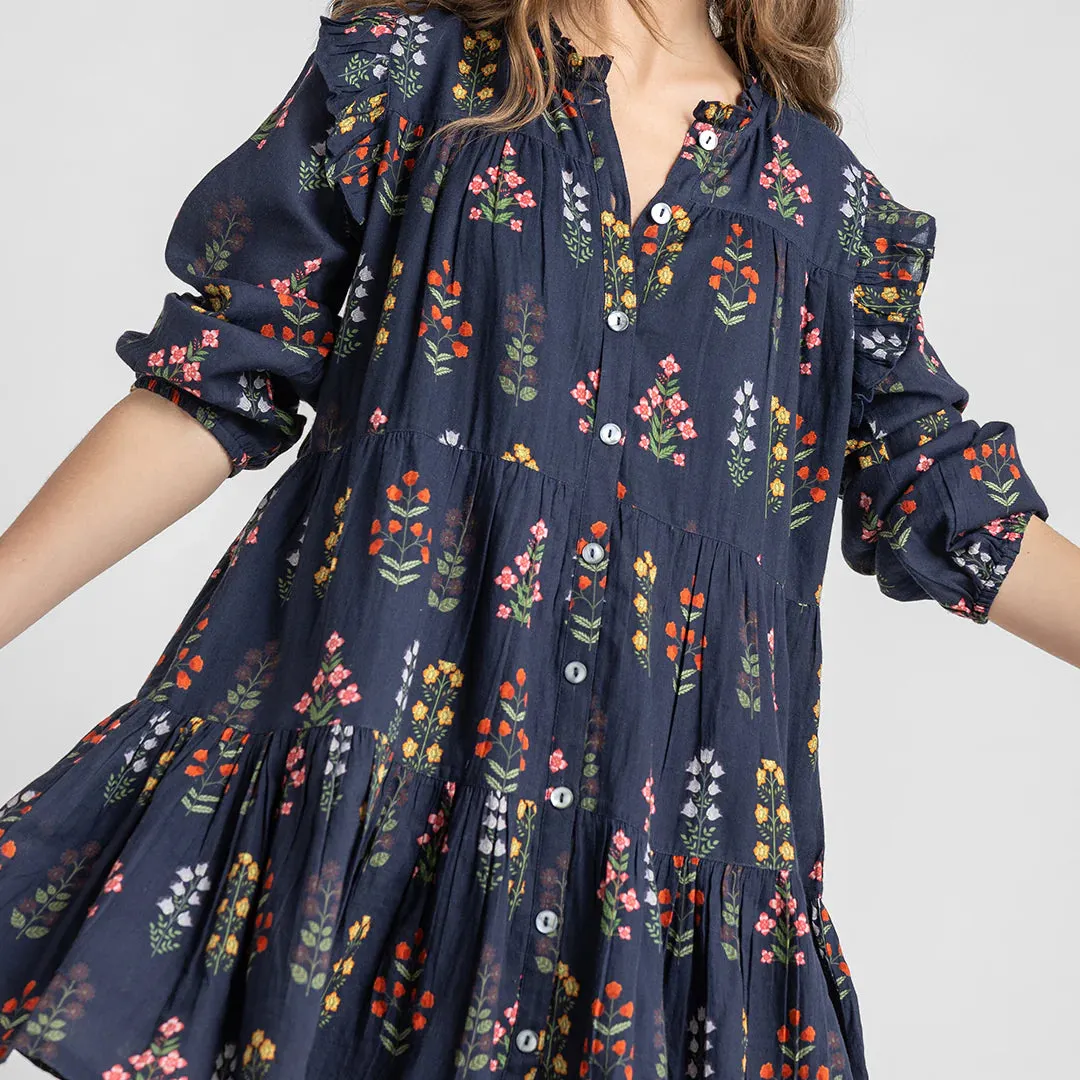 Kalani Dress, Navy Field Floral