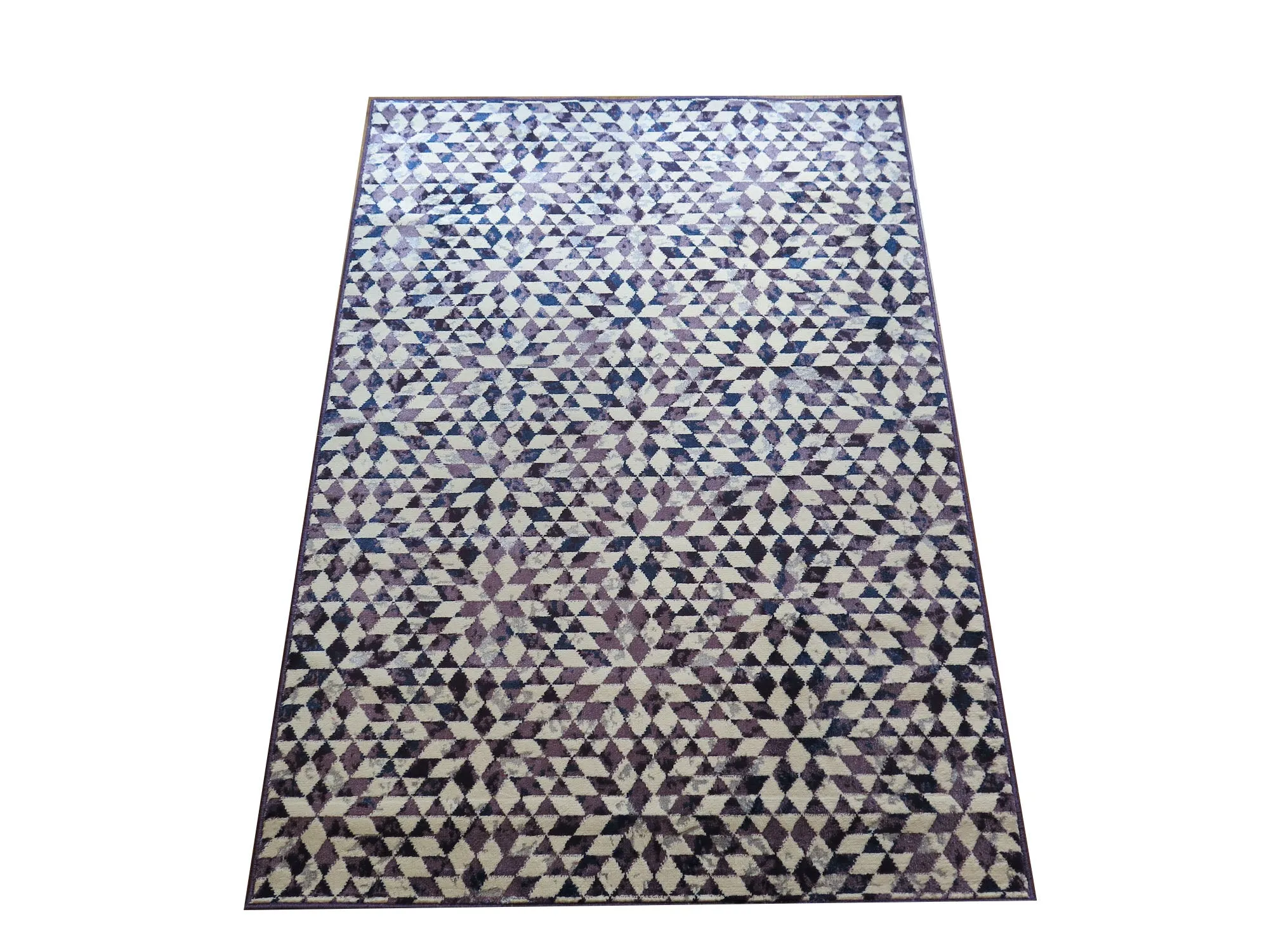 Kaleido Vintage Geometric Pattern Area Rug (Purple/Cream, 120x170cm) by ASPECT