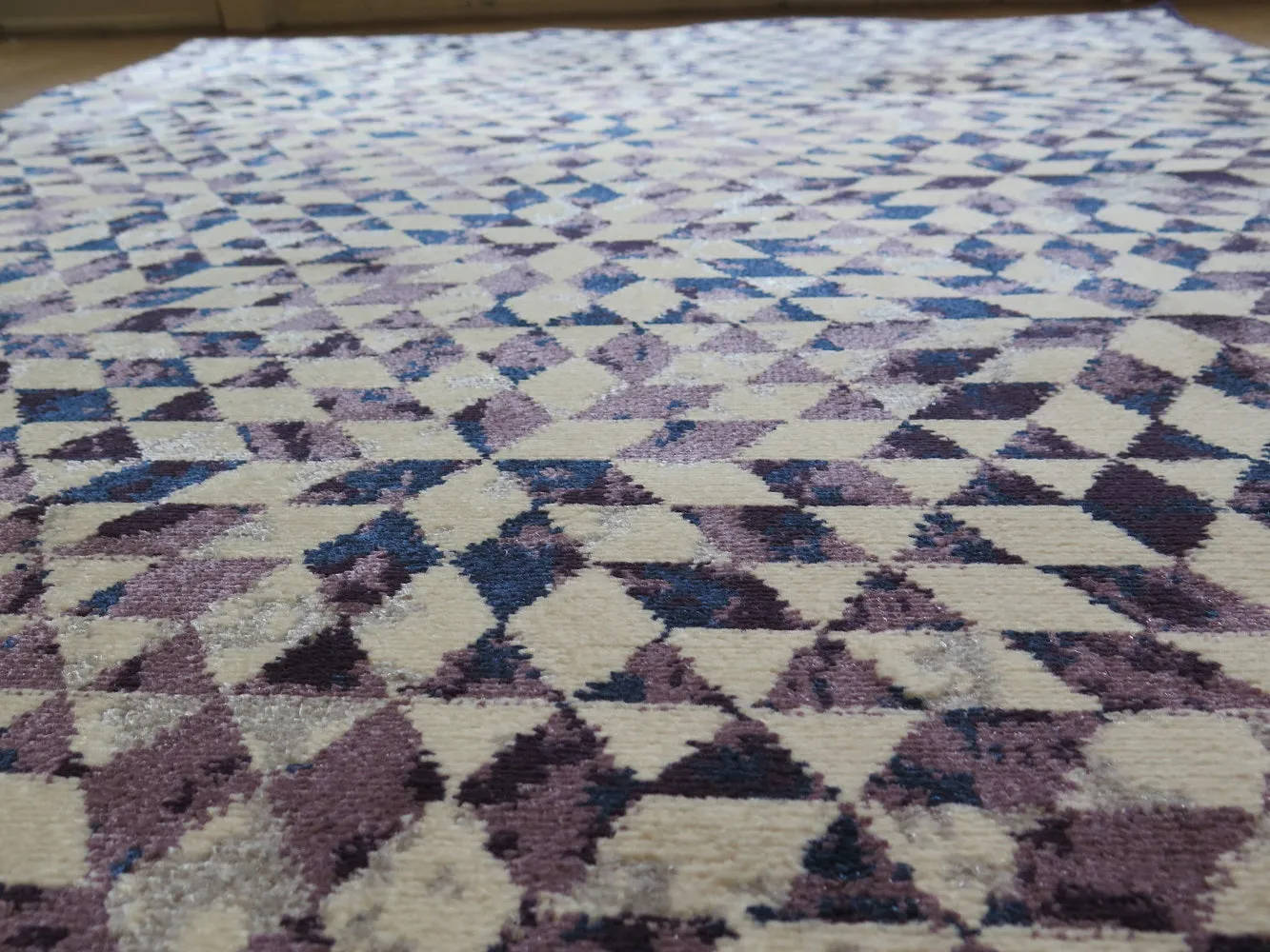 Kaleido Vintage Geometric Pattern Area Rug (Purple/Cream, 120x170cm) by ASPECT