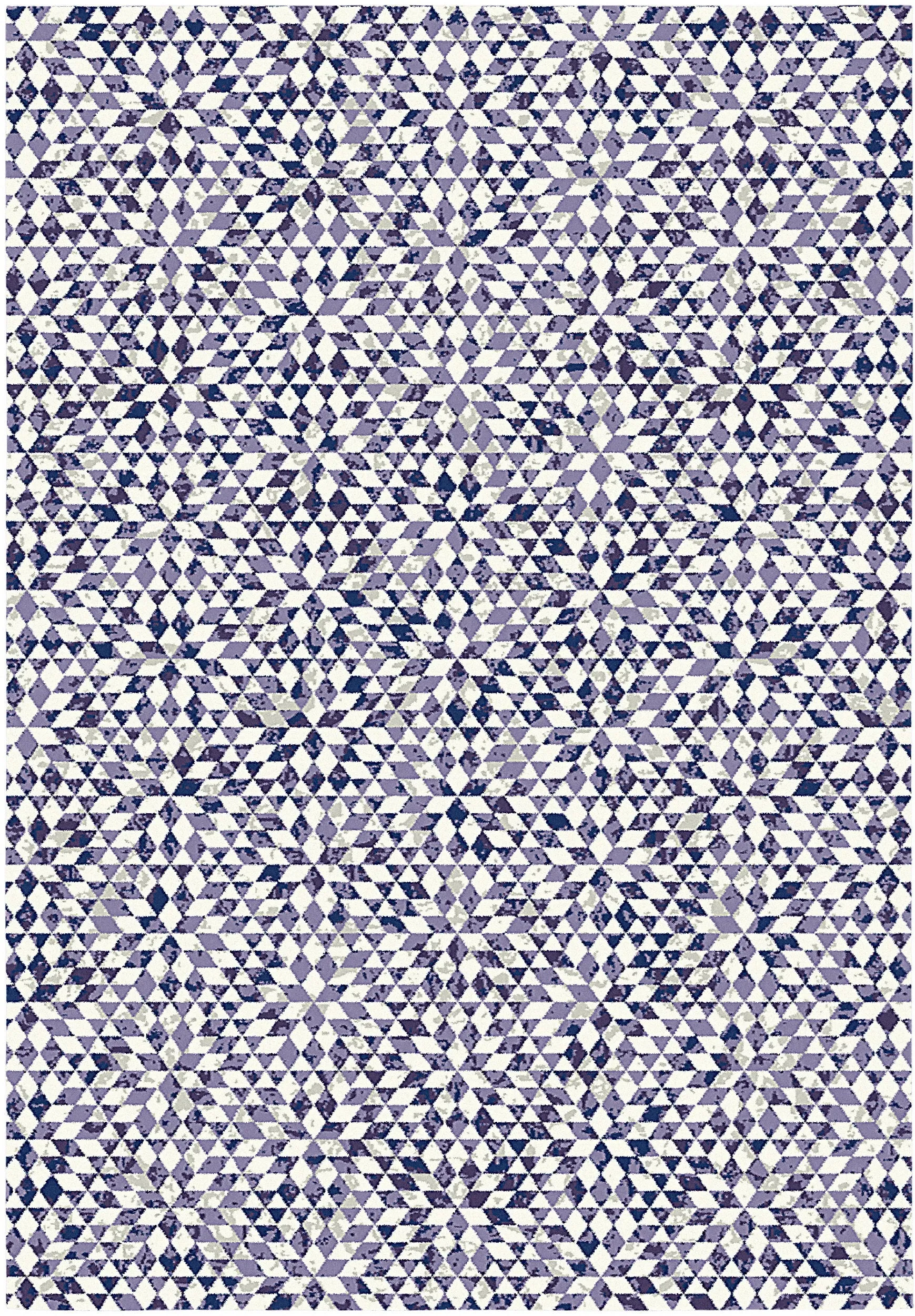 Kaleido Vintage Geometric Pattern Area Rug (Purple/Cream, 120x170cm) by ASPECT