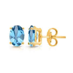 Kallati Blue Topaz Stud Earrings