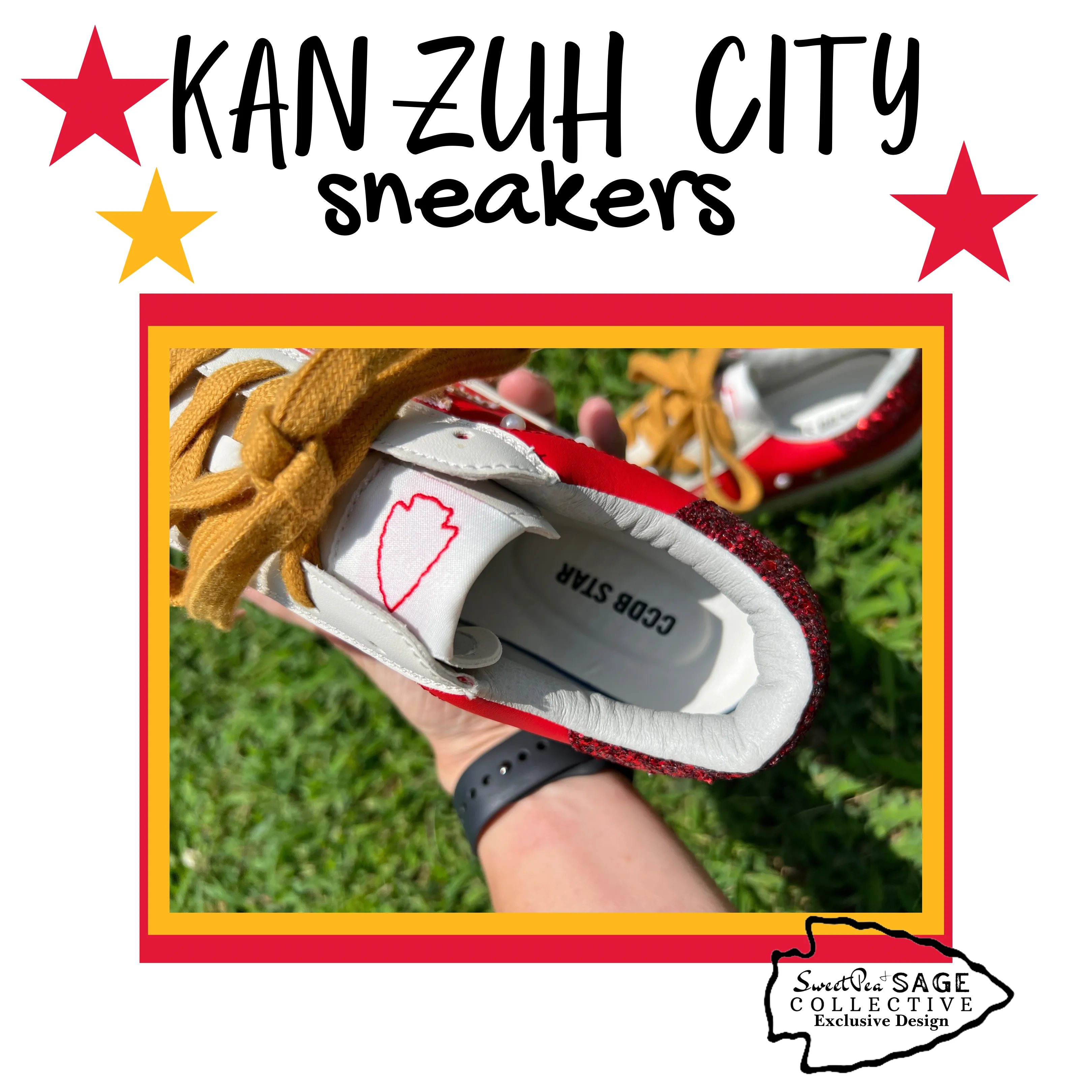 KAN ZUH CITY ‘Chiefs’ Custom Retro Game Day Sneaker Shoe