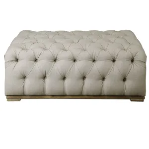 Kaniel Tufted Antique White Ottoman