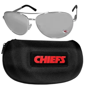 Kansas City Chiefs Aviator Sunglasses and Case