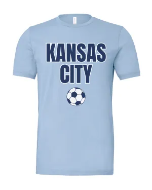 Kansas City Men's Soccer Ball Baby Blue Tee