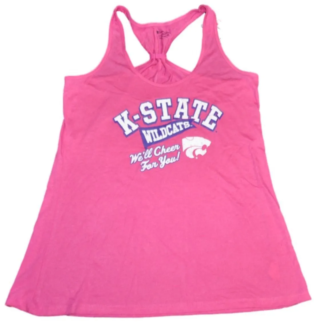 Kansas State Wildcats Champion Women Pink "We'll Cheer For You" Tank Top (M)