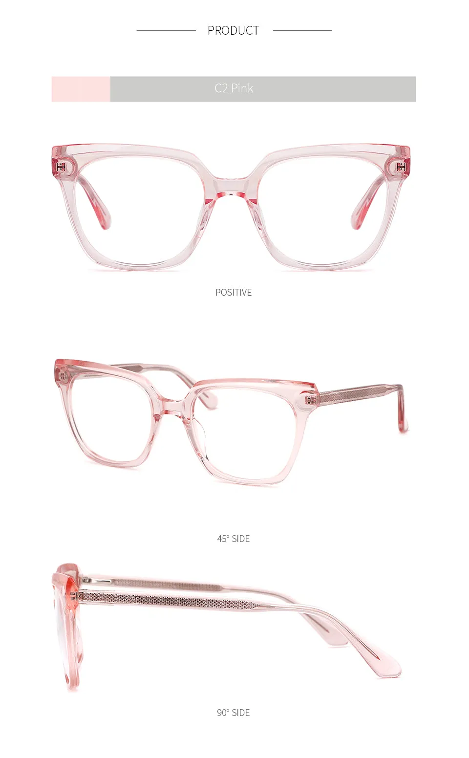 Kansept Women's Full Rim Cat Eye Acetate Alloy Frame Eyeglasses Me1202