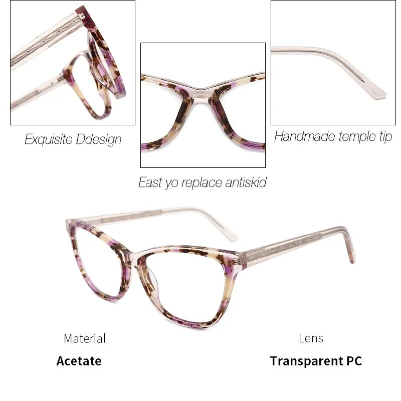 Kansept Women's Full Rim Cat Eye Acetate Frame Eyeglasses Fp1928