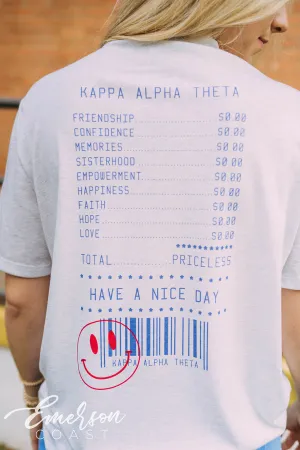 Kappa Alpha Theta PR Receipt Henley Tee