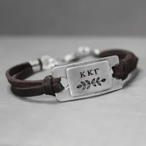 Kappa Kappa Gamma Leather Bracelet