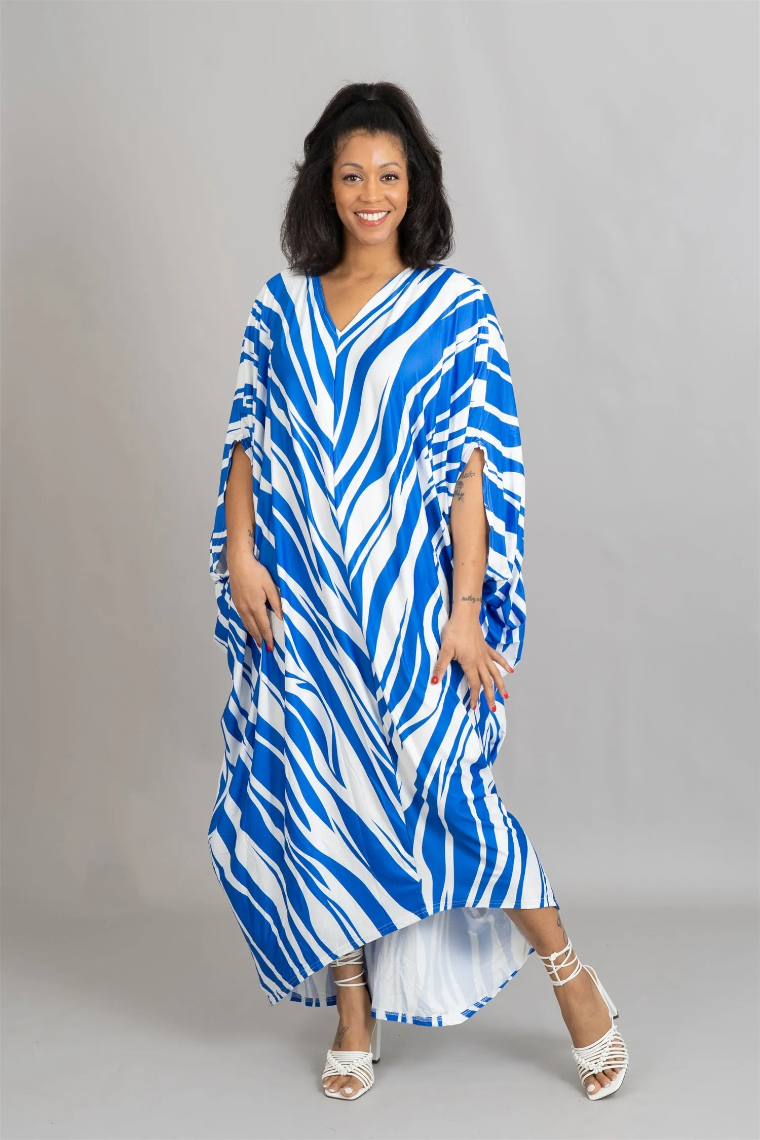 KaraChic CHH22140 Print Knit Kaftan Dress