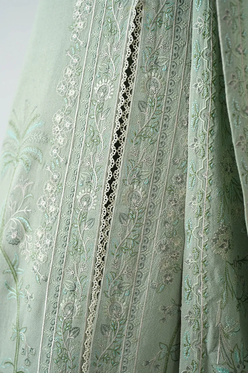 KARANDI'24-GLACIAL PASTEL GREEN LUXURY EMBROIDERED KARANDI SET (NEL-24627)