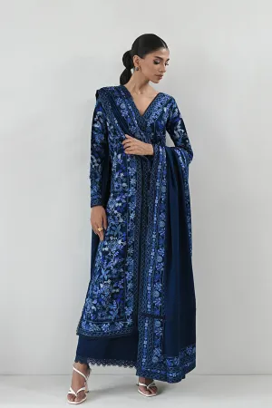 KARANDI'24-NAVY BLUE LUXURY AARI EMBROIDERED KARANDI SET (NEL-24624) (RTS)