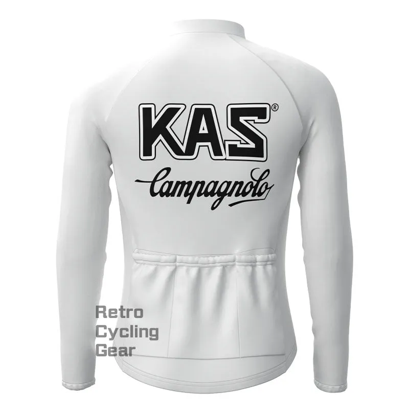 KAS White Retro Long Sleeve Cycling Kit