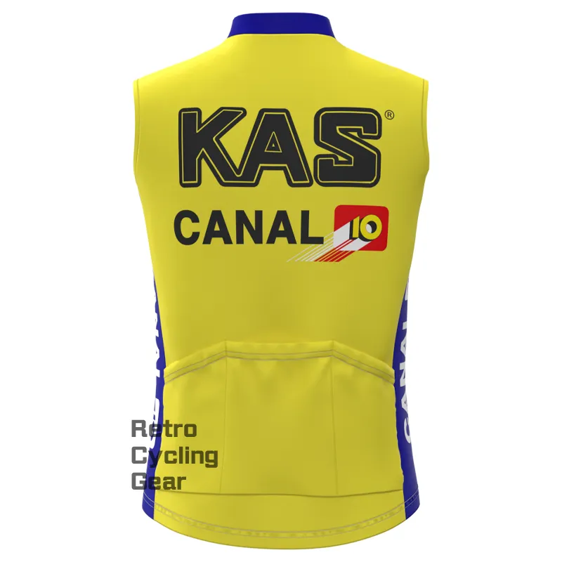 KAS Yellow Fleece Retro Cycling Vest