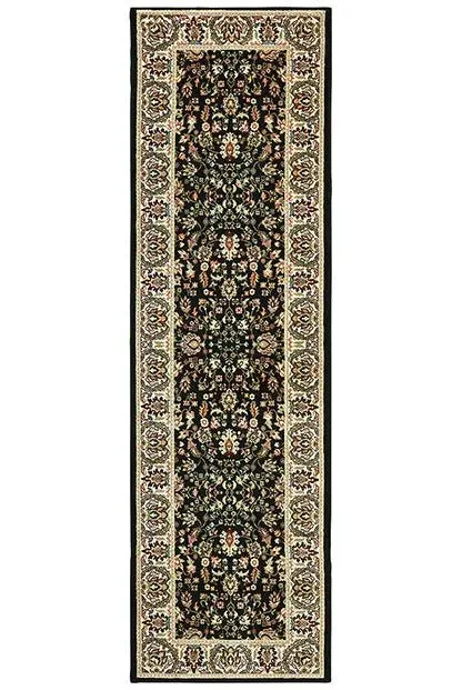 Kashan 108B Black/ Ivory Rug