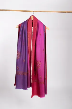 Kashmiri Purple and Magenta Handloomed Pashmina - ABERDARE