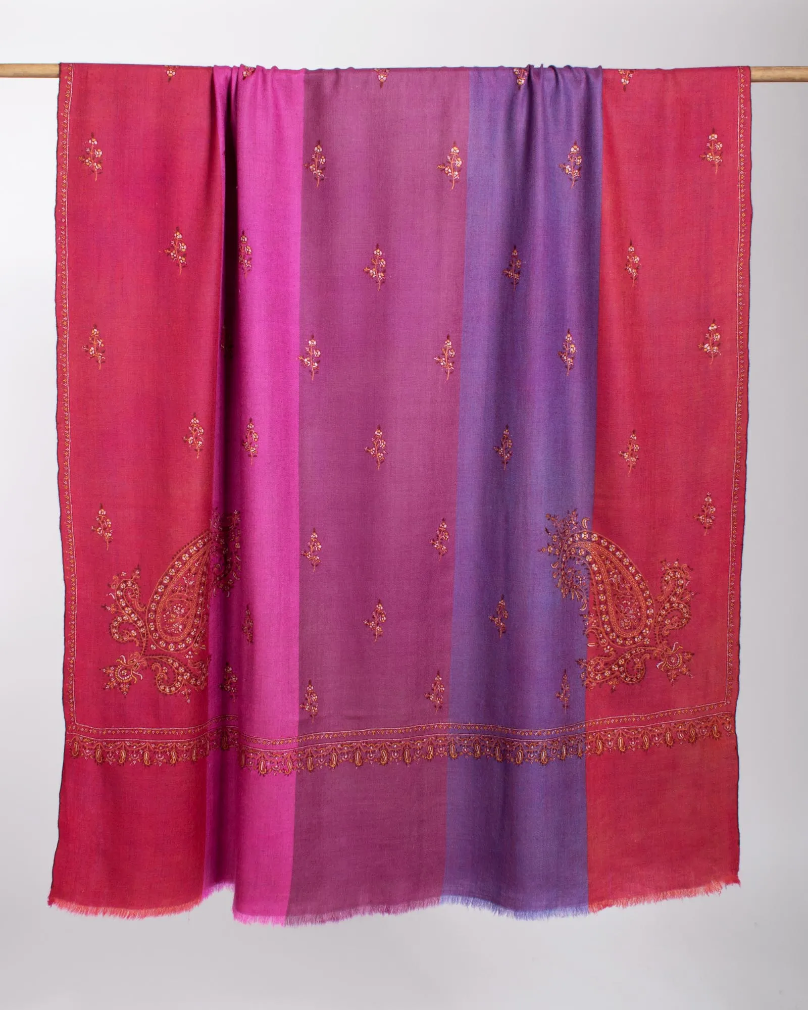 Kashmiri Purple and Magenta Handloomed Pashmina - ABERDARE