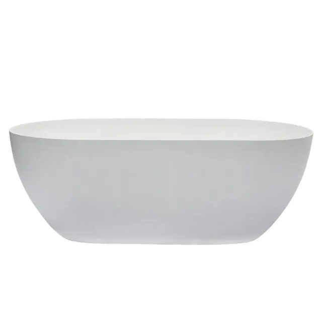 Kaskade Lucia Freestanding Stone Bath Matte White 1400mm