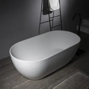 Kaskade Lucia Freestanding Stone Bath Matte White 1400mm