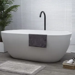 Kaskade Lucia Freestanding Stone Bath Matte White 1500mm