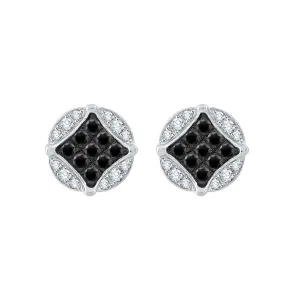 KATARINA 1/3 cttw Black and White Diamond Cluster Earrings