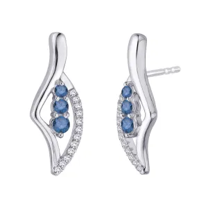 KATARINA Blue and White Diamond Fashion Earrings (1/3 cttw GH, I3)