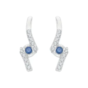 KATARINA Blue and White Diamond Fashion Earrings (1/8 cttw GH, I2/I3)