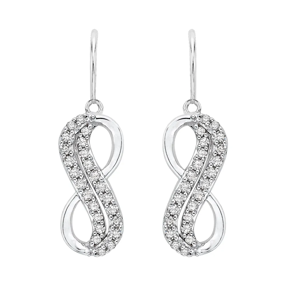 KATARINA Diamond Infinity Dangle Earrings (1/5 cttw JK, SI2/I1)