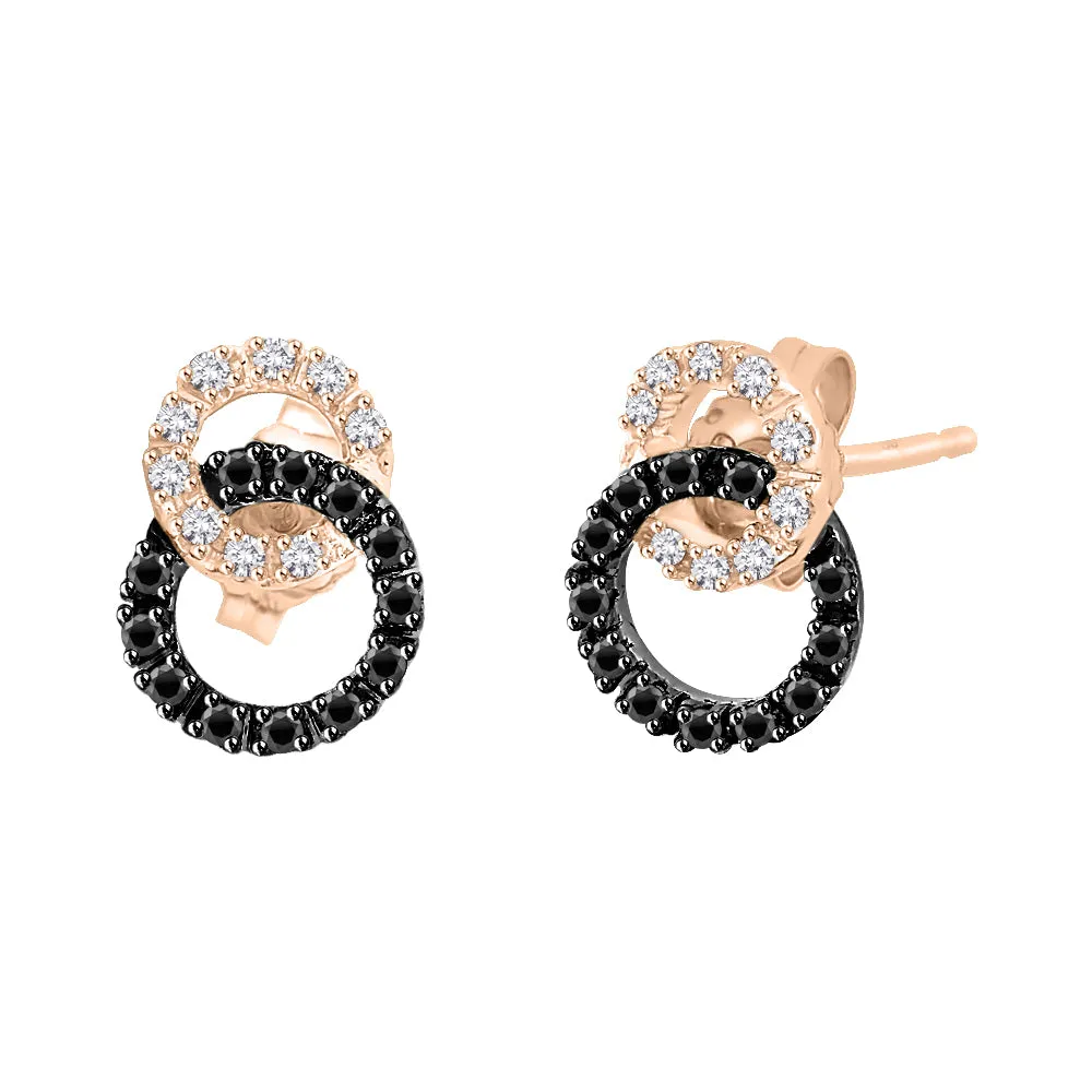 KATARINA Diamond Interlocking Circle Earrings (1/4 cttw GH, I2/I3)