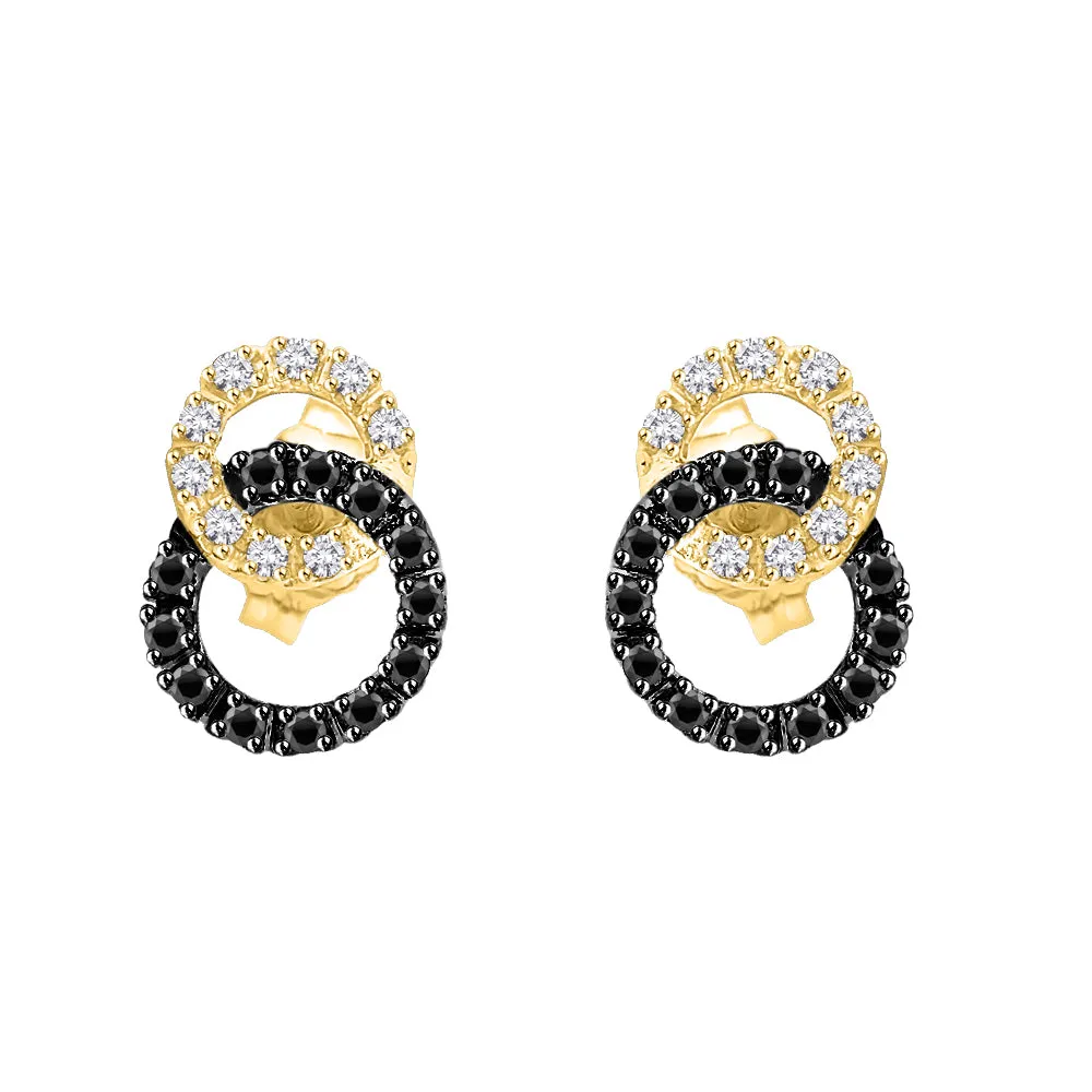 KATARINA Diamond Interlocking Circle Earrings (1/4 cttw GH, I2/I3)