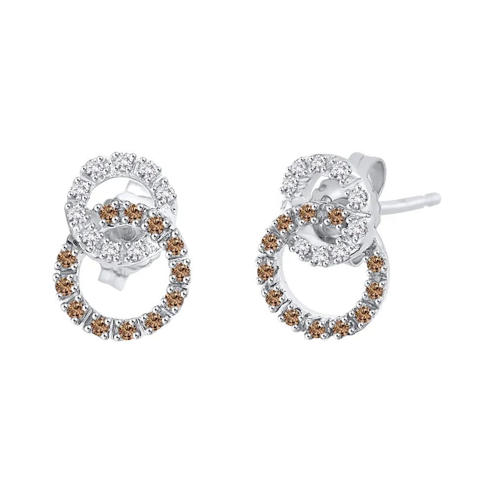 KATARINA Diamond Interlocking Circle Earrings (1/4 cttw GH, I2/I3)