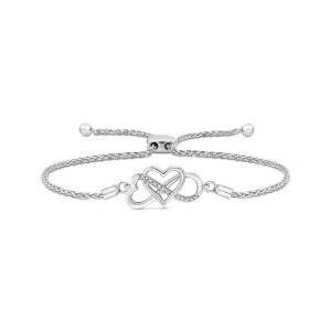 KATARINA Heart Shaped Infinity Diamond Tennis Bracelet in 10K White Gold JK I1-I2 (1/20 cttw)