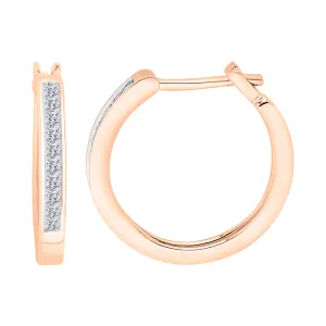 KATARINA Princess Cut Diamond Hoop Earrings (1/4 cttw)