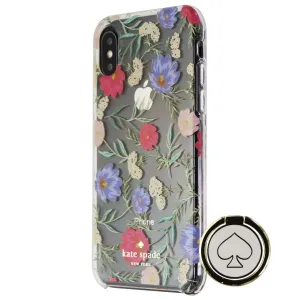 Kate Spade Hardshell Case & Ring Stand for Apple iPhone Xs & X - Clear / Floral