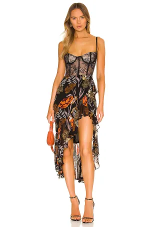 Katie May Take a Sip Dress in Black 70's Floral