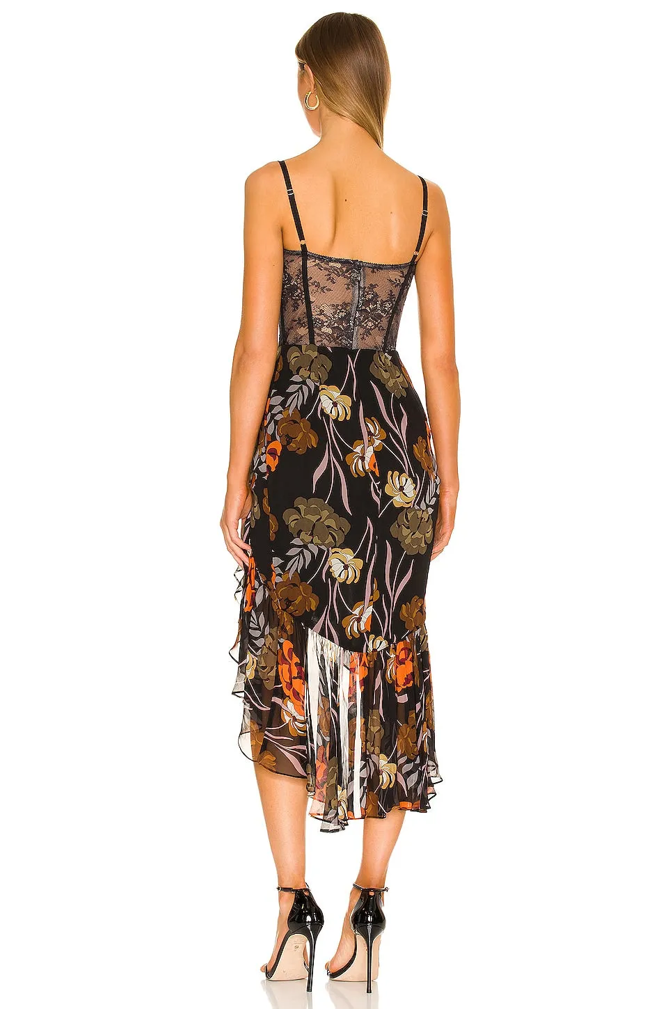 Katie May Take a Sip Dress in Black 70's Floral