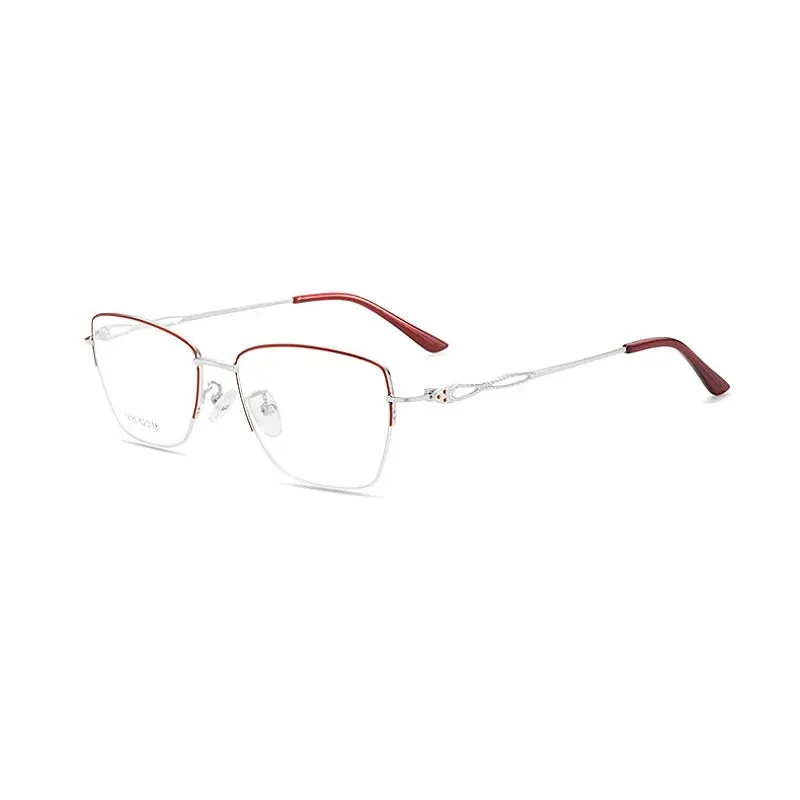 KatKani Women's Semi Rim Square Alloy Eyeglasses 1695