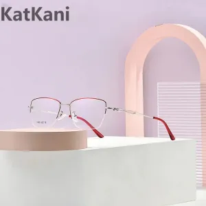 KatKani Women's Semi Rim Square Alloy Eyeglasses 1695