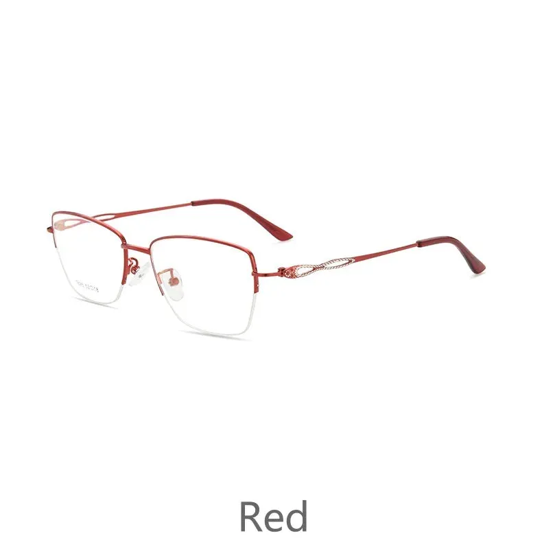 KatKani Women's Semi Rim Square Alloy Eyeglasses 1695