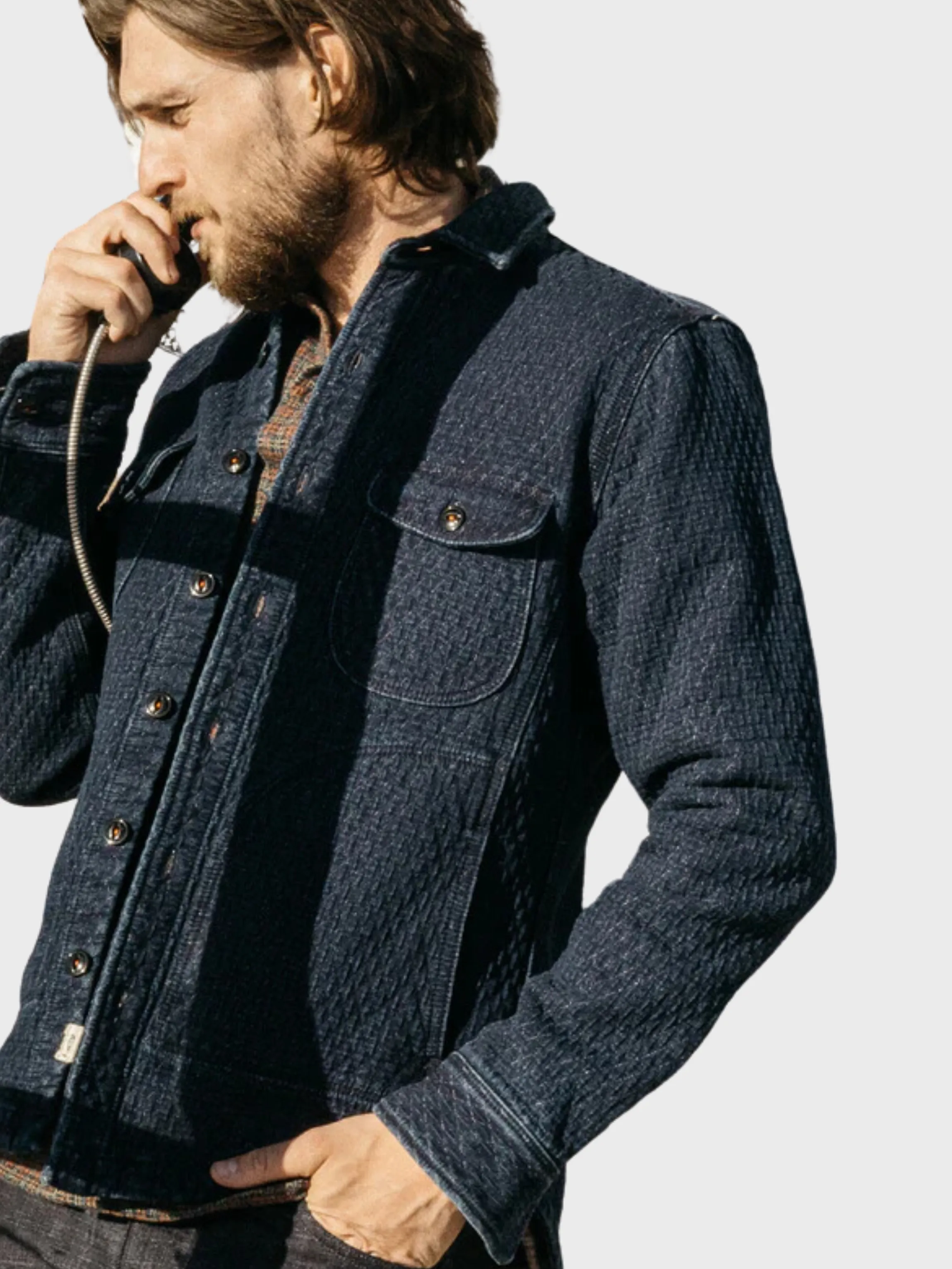 Kato Jacket The Anvil Shirt Jacket Quilt Denim Dark Indigo