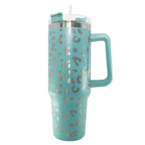 Katydid Mint METALLIC Leopard Stainless Steel Tumbler