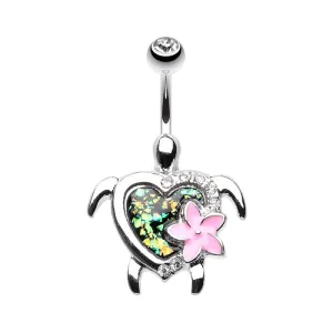 Kauai Flower Turtle Belly Ring