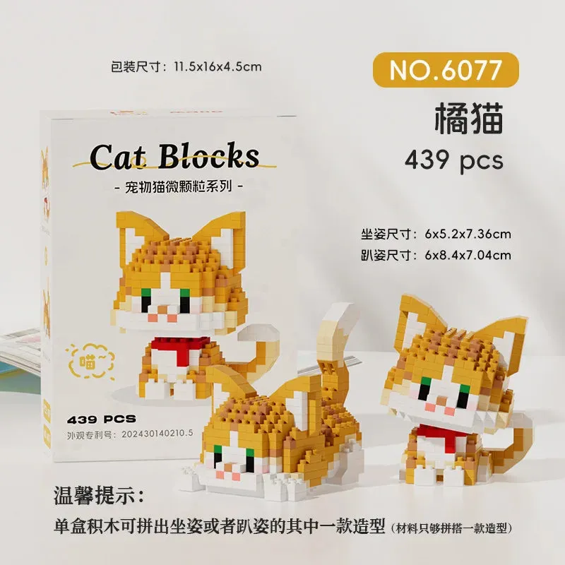 Kawaii Cat Mini Blocks Pet DIY Figure