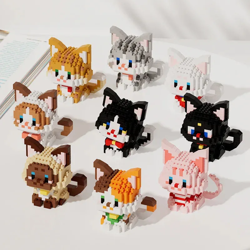 Kawaii Cat Mini Blocks Pet DIY Figure