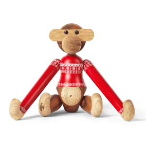 Kay Bojesen Monkey with Christmas Sweater 2024, Teak/Limba