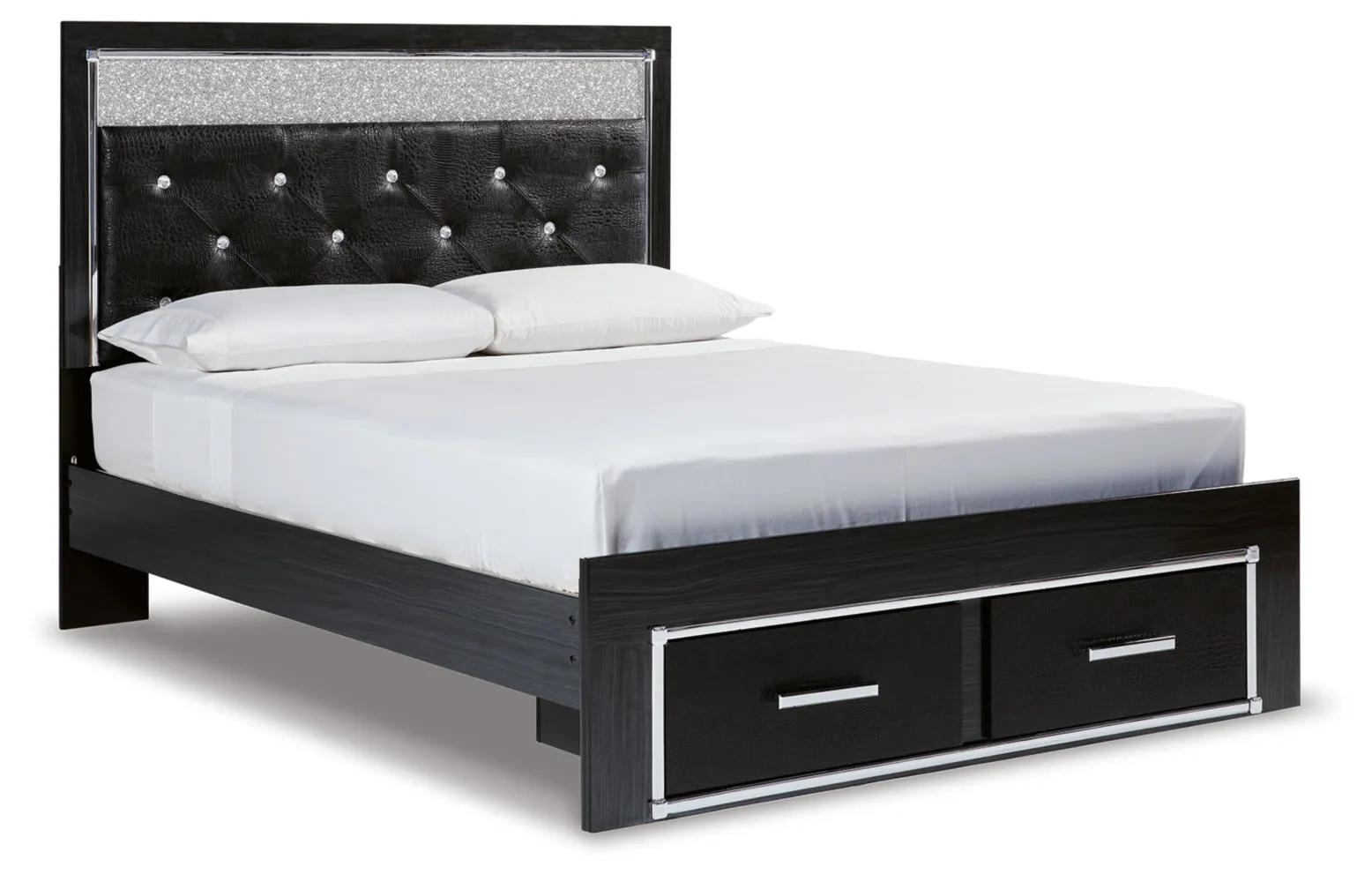 Kaydell Queen Upholstered Panel Storage Platform Bed