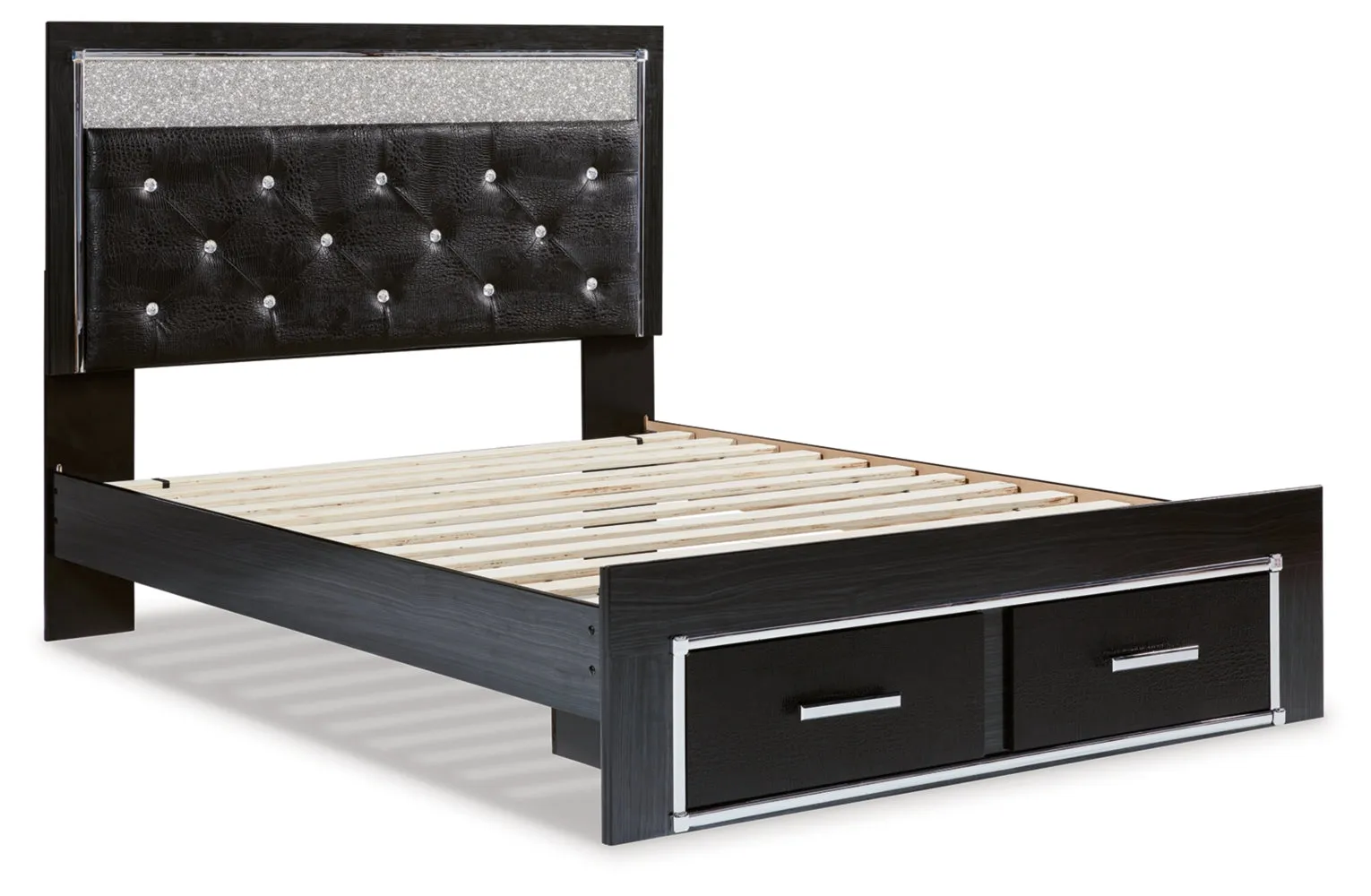 Kaydell Queen Upholstered Panel Storage Platform Bed