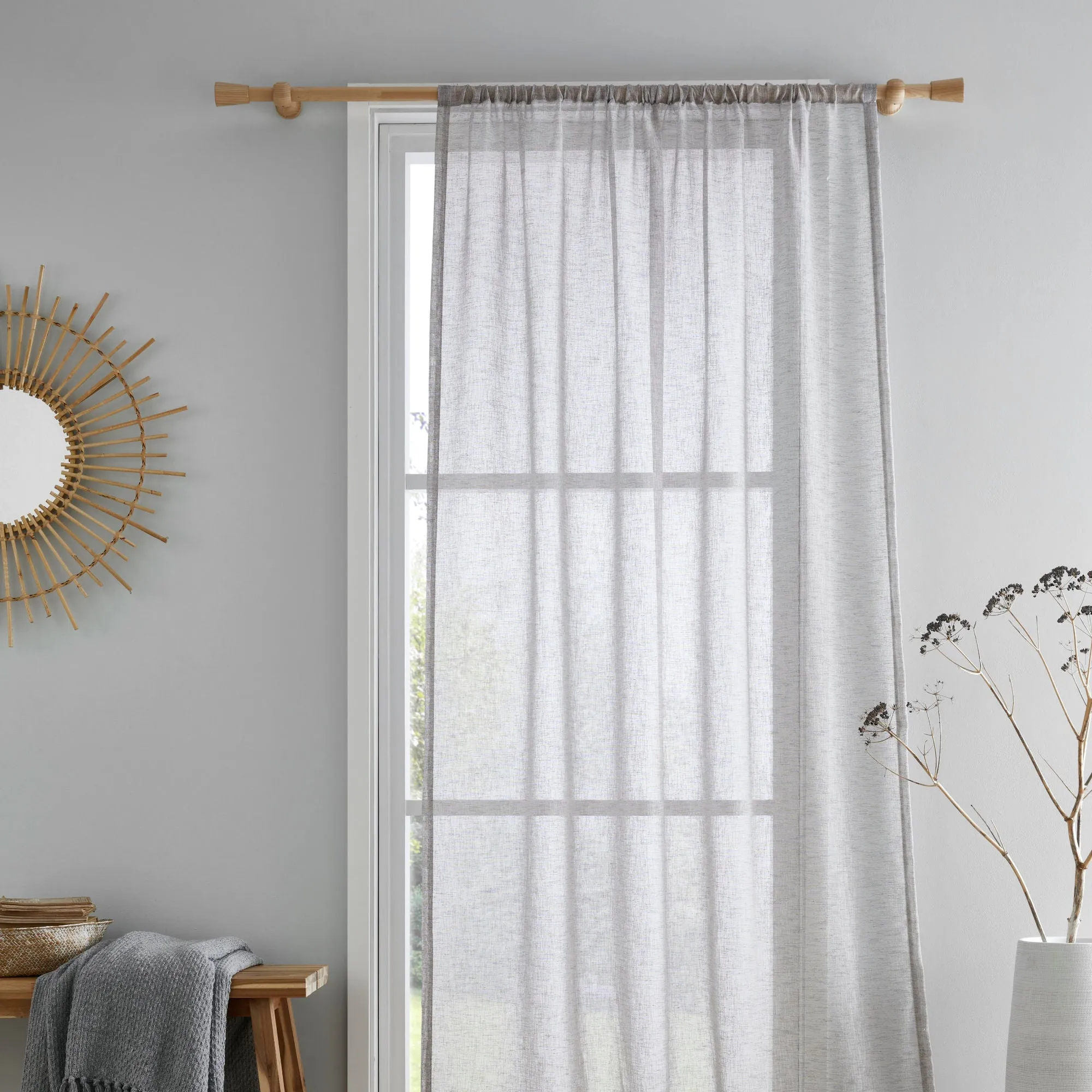 Kayla Voile Panel by Drift Home in Grey